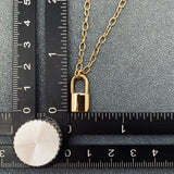 18k Gold Plated Lock Charm Necklace