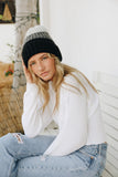 Color Block Beanie (Charcoal)