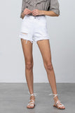 Katie High Rise Shorts (White)