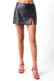 Low Rise Faux Leather Skort