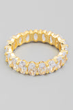 Oval Rhinestone Eternity Ring (Gold)