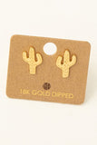 Cactus Earrings (Gold)