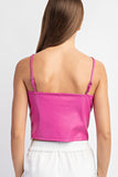 Night Out Vegan Leather Tank (Pink)