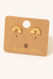 Gold Dipped Rainbow Stud Earrings (Gold)