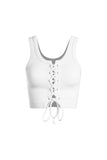 Tied Up Ribbed Crop Tank (White)