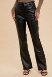 Ashton Vegan Leather Flare Pants (Black)