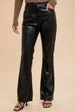 Ashton Vegan Leather Flare Pants (Black)