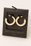 Secret Box Tube Hoop Earrings (Gold)