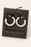 Secret Box Tube Hoop Earrings (Silver)