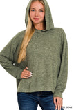 Hayley Hooded Hacci Sweater (Olive)