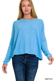 Mia Ribbed Long Sleeve Sweater (Deep Sky)