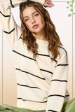 Marcy Striped Sweater (Powder)