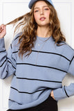 Marcy Striped Sweater ( Dolphin)