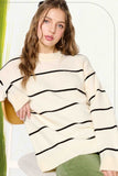 Marcy Striped Sweater (Powder)