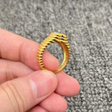 Wavy Heart 18K Gold Plated Stainless Steel Ring (Size 7)