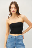 Double Lined Cropped Tube Top (Black)