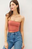 Double Lined Cropped Tube Top (Terracotta)