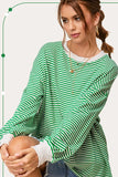 Sara Stripped Long Sleeve Top (Apple Green)