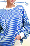 Sara Stripped Long Sleeve Top (Royal Blue)