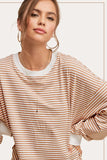 Sara Stripped Long Sleeve Top (Latte)