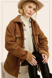 Laura Suede Buttoned Jacket (Cognac)