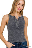 Christen Ribbed Tank Top (Ash Black)