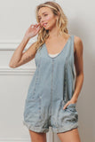 Cora Denim Overall Romper (Lightwash)