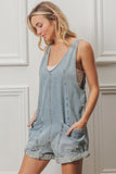 Cora Denim Overall Romper (Lightwash)