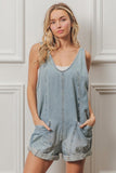 Cora Denim Overall Romper (Lightwash)