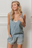 Cora Denim Overall Romper (Lightwash)