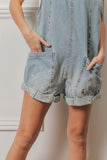 Cora Denim Overall Romper (Lightwash)