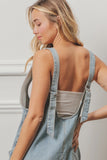 Cora Denim Overall Romper (Lightwash)