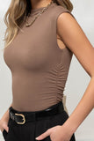 Carrie Mock Neck Bodysuit (Mocha)