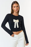 Monica Front Bow Long Sleeve Top