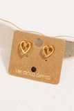 Gold Dipped Wire Heart Stud Earrings (Gold)