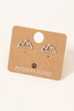 Gold Dipped Wire Mountain Stud Earrings (Silver)