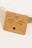 Gold Dipped Wire Mountain Stud Earrings (Silver)