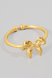 Gold Dipped Knotted Ribbon Open Band Ring (Gold)