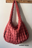 Quilted Oversized Bag (Garnet Rose)