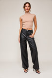 Heather Faux Leather Pants