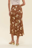 Anaya Floral Midi Skirt (Brown)