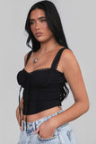 Tilla Milkmaid Corset Top (Black)