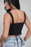 Tilla Milkmaid Corset Top (Black)