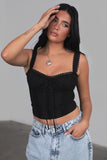 Tilla Milkmaid Corset Top (Black)