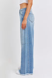 Mid Rise Paneled Jeans