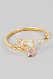 Floral Mixed Cubic Zirconia Band Ring (Gold)