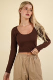 Cammy Comfy Crop Top (Brown)