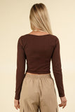 Cammy Comfy Crop Top (Brown)