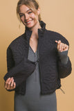 Floral Quilted Jacket (Black)