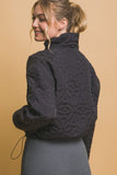 Floral Quilted Jacket (Black)